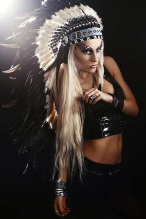 Go-go dancer with roach on her head
