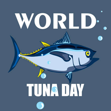 World Tuna Day vector stylized clipart Illustrationのイラスト素材