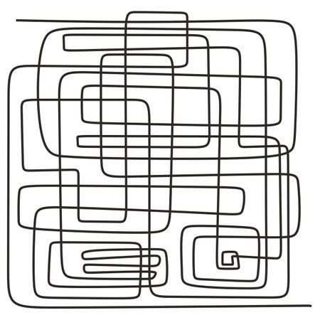 Hand drawn doodle scribble chaos path messy linesのイラスト素材