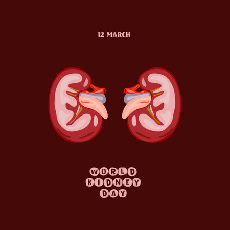 World Kidney Day Poster Or Banner. Kidney care and cancer awareness concept. Urology and nephrology vector design.のイラスト素材