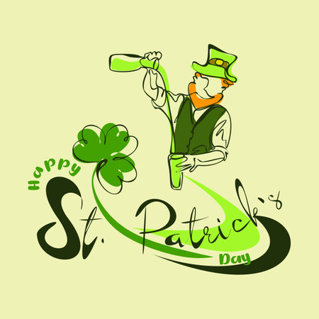 Happy St. Patricks Day vector illustration for poster or cardのイラスト素材