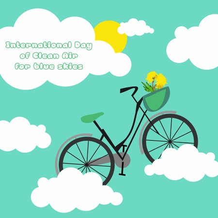 International Day of Clean Air for blue skies concept vector design September 7のイラスト素材
