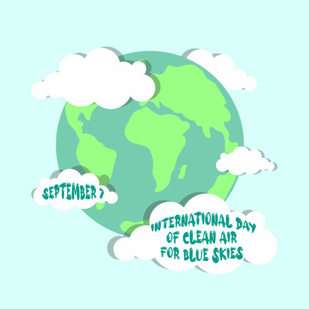 International Day of Clean Air for blue skies concept vector design September 7のイラスト素材