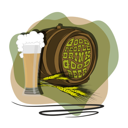 Happy beer day, National Beer Day, vector illustration, flyer, banner, social media post, poster, logo, typography, icons, October 27th, Get Together, fun Life, friends, beers, benefits of drinking beerのイラスト素材