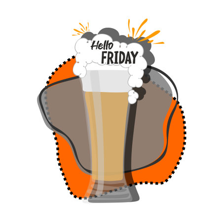 Happy beer day, National Beer Day, vector illustration, flyer, banner, social media post, poster, logo, typography, icons, October 27th, Get Together, fun Life, friends, beers, benefits of drinking beerのイラスト素材
