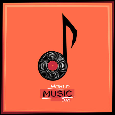 World Music Day concept design, June 21st. Poster, card, inventation for a holiday of music, musical festival, piano day, classical music or jazz festivalのイラスト素材