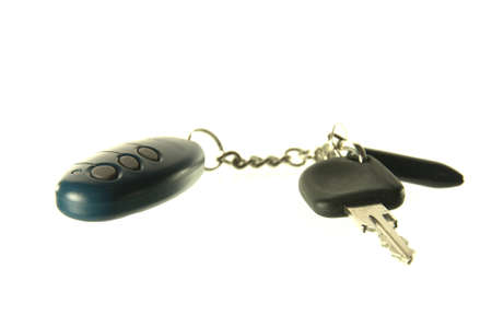 Keys for car with alarm isolated over white