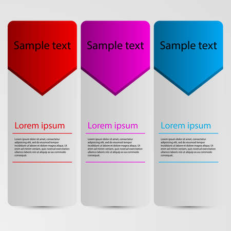 Vector illustration infographics. Rectangular shapes with arrowsのイラスト素材