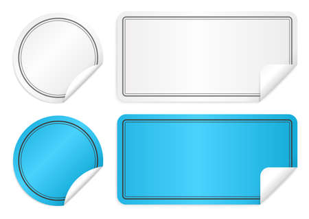 Vector illustration of paper stickers.のイラスト素材