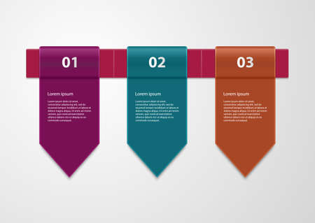 Vector illustration infographics three tapes.のイラスト素材