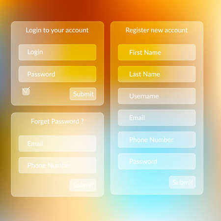 Vector illustration . Register an account for the Web.のイラスト素材