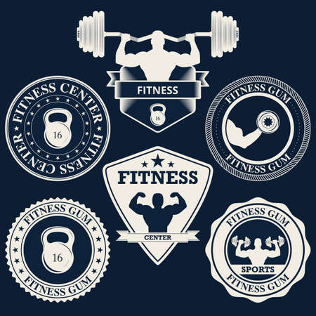 Vector illustration logos fitness center.のイラスト素材