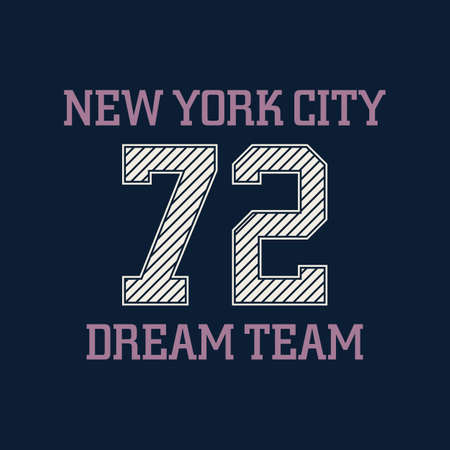 New york city typography, t-shirt graphics, dream team. Vector illustration.のイラスト素材