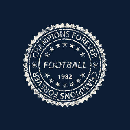 Vector illustration of a football logo . Typography, t-shirt graphics.のイラスト素材