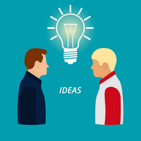 Vector illustration of men . The new idea.のイラスト素材