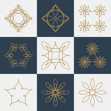 Vector illustration of a set of monograms.のイラスト素材