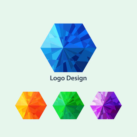 Vector illustration of a hexagon logo.のイラスト素材