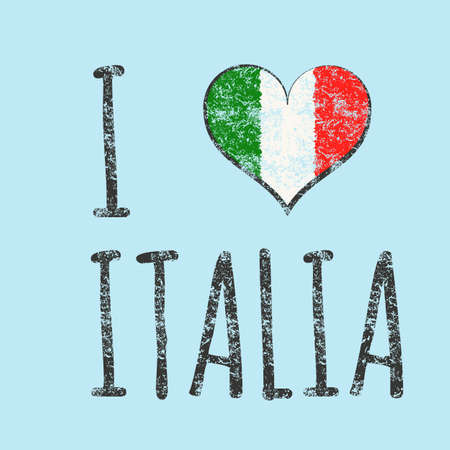 I love italia typography, t-shirt graphics. vector illustration.のイラスト素材