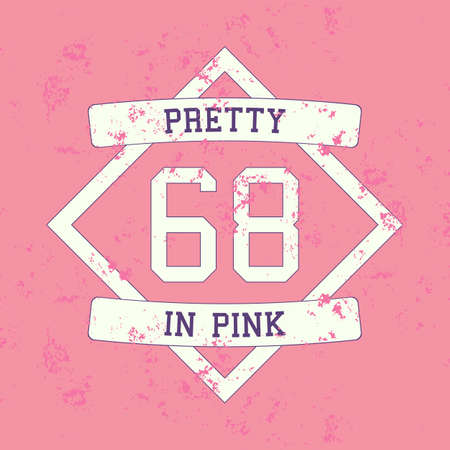 pretty in pink typography, t-shirt graphics. vector illustration.のイラスト素材
