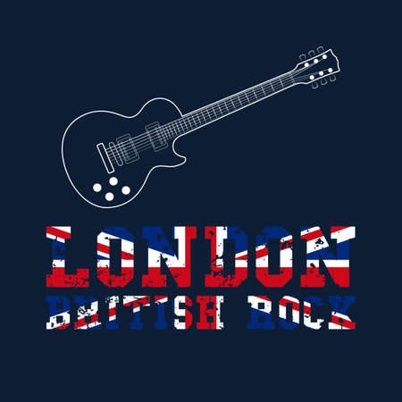 London british rock typography, t-shirt graphics. vector illustration.のイラスト素材
