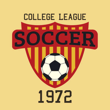 soccer logo typography, t-shirt graphics. vector illustration.のイラスト素材