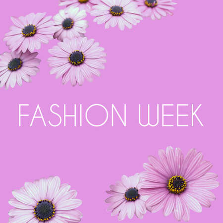 background with flowers Fashion Week. stock vector.