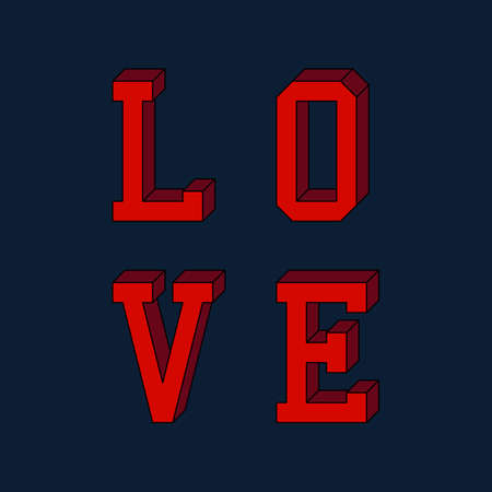 love typography, t-shirt graphics. Vector illustration.のイラスト素材