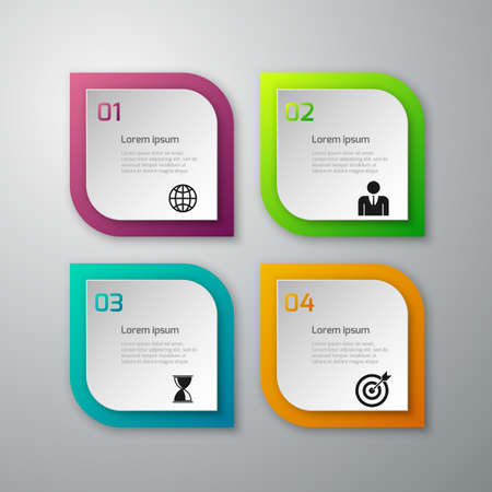 Vector illustration of paper squares infographics.のイラスト素材