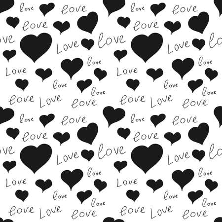 Vector illustration seamless pattern heart love.のイラスト素材