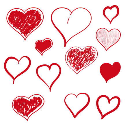 Vector illustration heart hand drawn.のイラスト素材