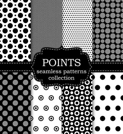 Vector illustration set of seamless patterns points.のイラスト素材