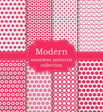 Vector illustration set of seamless modern patterns.のイラスト素材