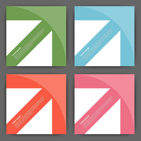 Stock Vector Design template square cards with arrows.のイラスト素材