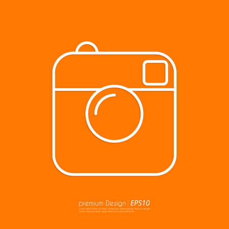 Vector illustration of a linear camera icon. Flat design.のイラスト素材