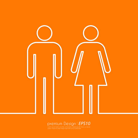 Stock Vector Linear icon male and female. Flat design.のイラスト素材