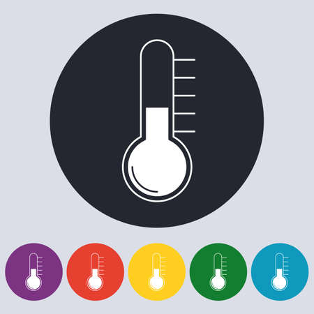 Stock Vector Linear icon thermometer. Flat design.のイラスト素材