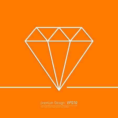 Stock Vector Linear icon diamond. Flat design.のイラスト素材