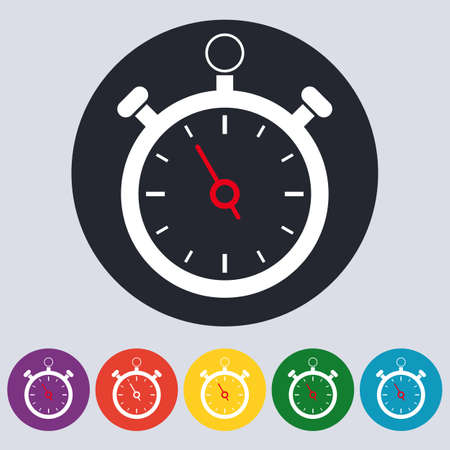 Stock Vector Linear icon stopwatch. Flat design.のイラスト素材