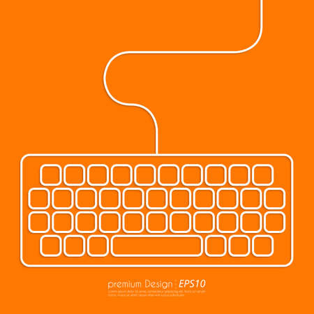 Stock Vector Linear icon keyboard . Flat design.のイラスト素材