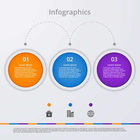 Vector illustration infographics three options.のイラスト素材