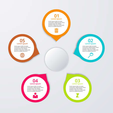 Vector illustration infographic five options.のイラスト素材