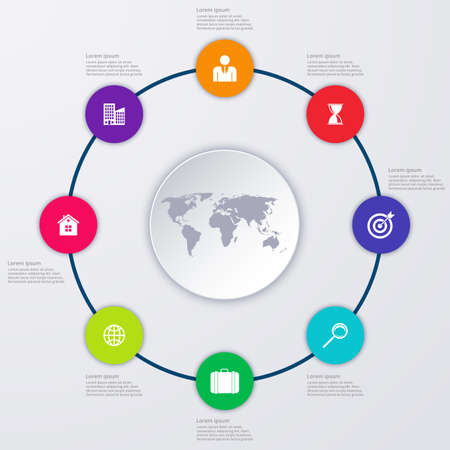 Vector illustration infographics eight options.のイラスト素材
