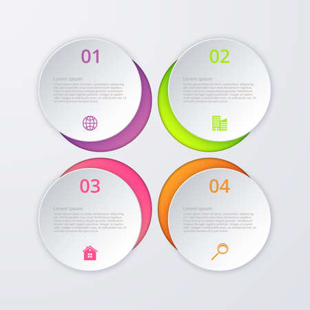Vector illustration infographics four circles.のイラスト素材