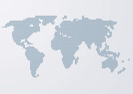 Vector illustration of a world map circles.