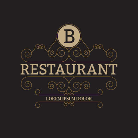 Vector illustration of a luxury restaurant logo.のイラスト素材