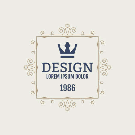 Vector illustration. Luxury design monograms. Emblem logo restaurant, boutique, jewelry.のイラスト素材