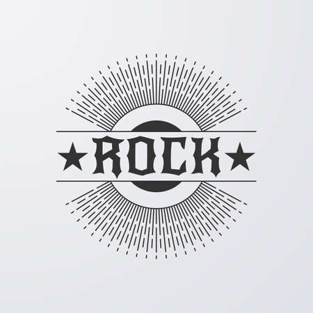 Vector illustration. Rock logo with rays.のイラスト素材