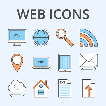 Vector illustration of a set of web icons.のイラスト素材