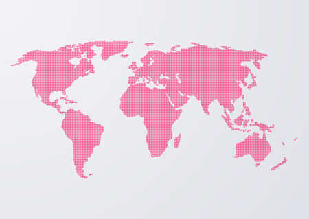 Vector illustration of a world map of dots.のイラスト素材