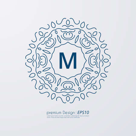 Vector illustration of a linear design monograms.のイラスト素材
